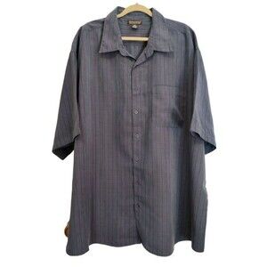 Montage Collection Button‎ Up Shirt Mens 3XL  XXXL Blue Strip Pocket